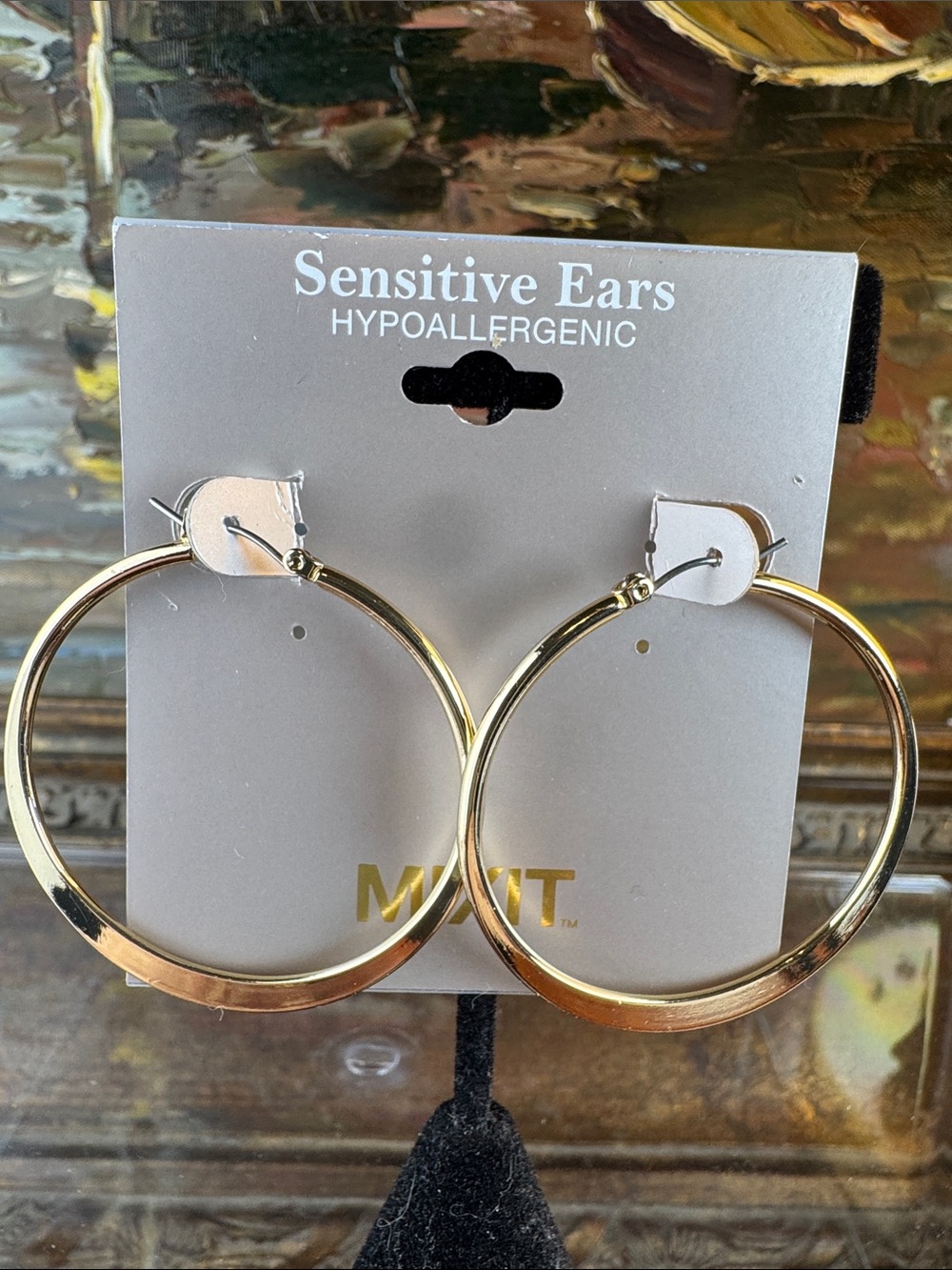 0523-Mixit Shiny Gold Large‎ Hoop Earrings